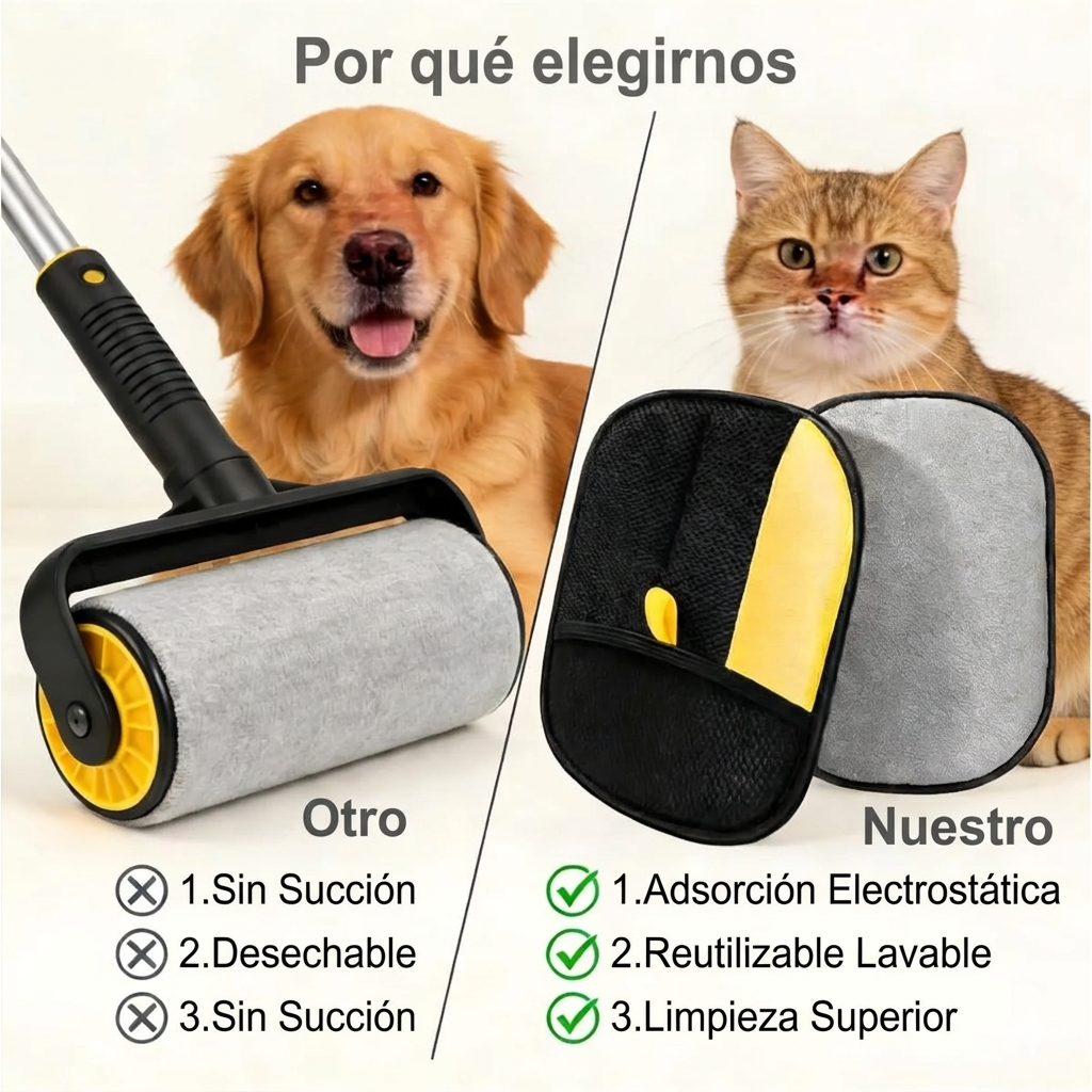 Guante Removedor de Pelo 2 en 1