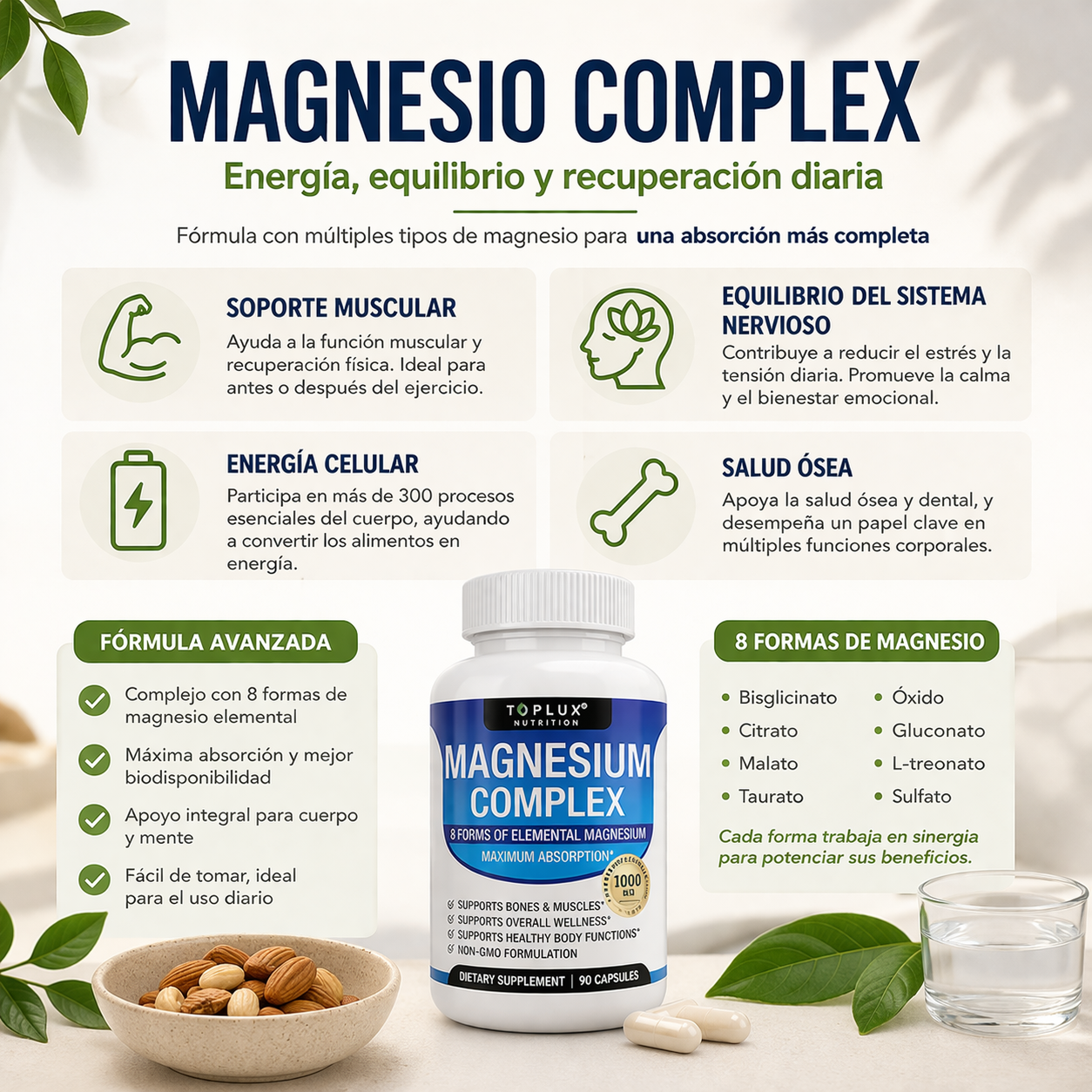 Magnesio Complex 8 Elemental 1000 Mg